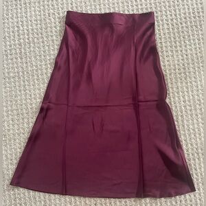 Quince 100% Washable Silk Skirt in Wine Tasting Red, size S